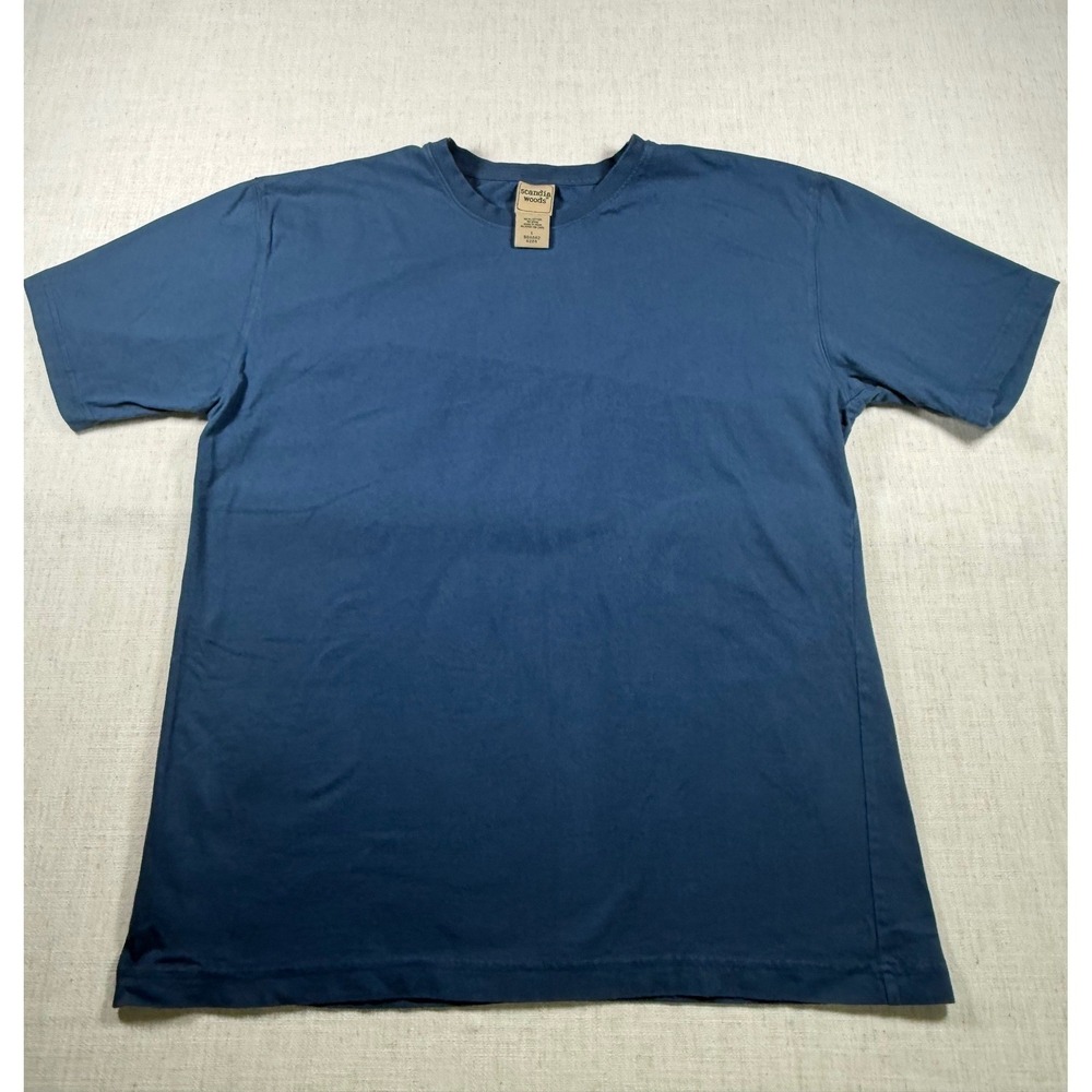 Scandia Woods Mens Slate Blue Cotton Short Sleeve Crew Neck T-Shirt Size L